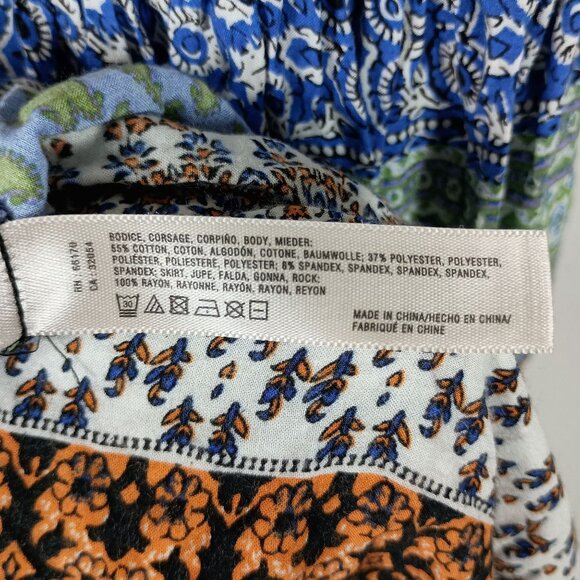 Lilka Mendocino Maxi Dress M Boho Festival Mixed Print Pleated Bust Empire Waist - Picture 7 of 13